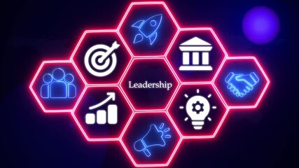 Futuristic Leadership Concept Interface – Vision, Strategy, and Corporate Success