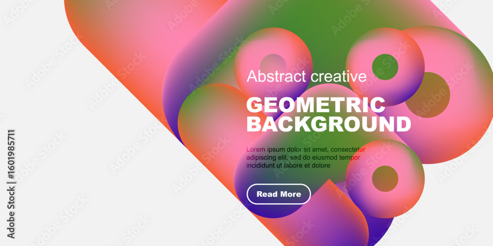 Fototapete abstract colorful shapes overlap, creating dynamic geometric background. text promotes further explo