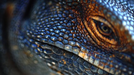 Fototapeta premium Close-up view of a lizard's skin texture.