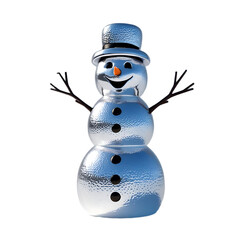 Elegant Glass-Like Snowman in Winter Light

