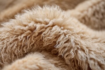 Sheepskin or lambskin fabric often utilized in clothing or rugs