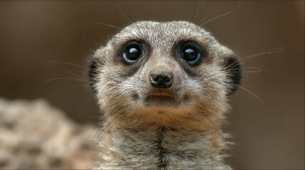 Fototapeta premium Close-up of a meerkat's face.