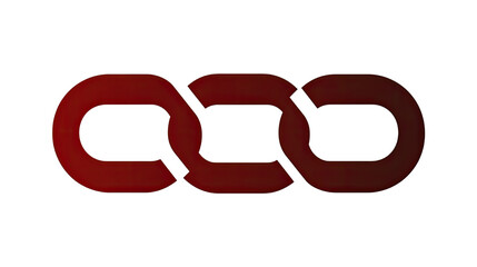 Minimalistic simple chain link icon with connected oval loops representing hyperlink or connection symbol isolated on white background