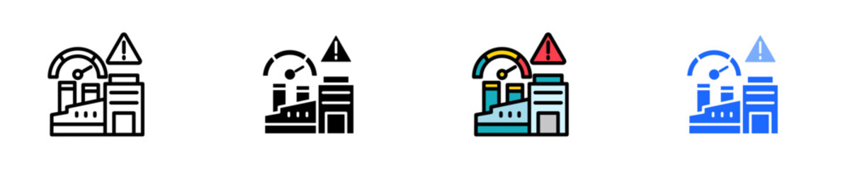 Industry Risk Benchmarking  Icon Set Multiple Style Collection
