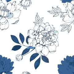 Elegant Hand-Drawn Floral Vector Pattern for Wallpaper and Backgrounds