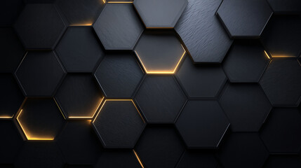 Gold soccer ball hexagonal pattern on black background seamless design wallpaper
