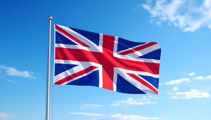 Ancient ruins with a British flag standing resilient in the wind

