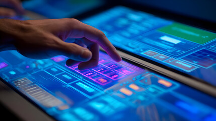 a camera eye mounted on a sleek wall scanning for movement in low light