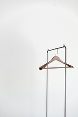 Single Wooden Hanger on a Minimalist Rack