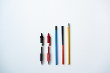 Colorful Writing Instruments in a Row