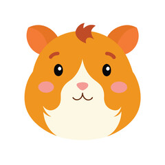 Obraz premium Chubby cheek guinea pig head icon shown in basic line style on white background