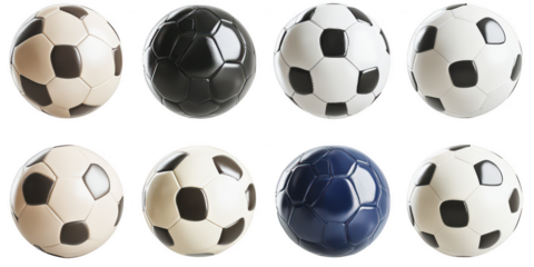 Soccer Balls in Various Colors: Sports Equipment Collection
