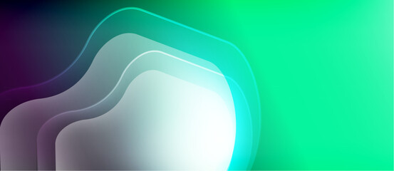 Abstract flowing shapes, vibrant gradient. Purple transitions to teal. Modern design, smooth curves, digital art. Minimalist aesthetic.