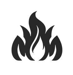 Fire icon concept in black color