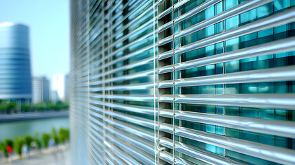 Architectural Abstract Featuring Green Window Geometry