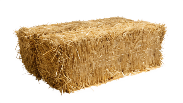 Rectangular straw bale isolated on a transparent background hay bale agriculture