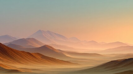 Desert landscape with heat haze effect artistic composition