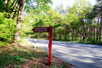 Sign War Cemetery in the Village Essel, Lower Saxony