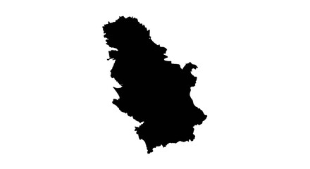 Serbia Map Silhouette Vector