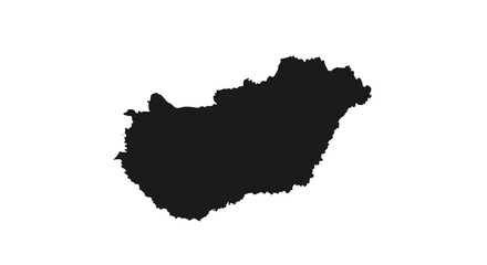 Obraz premium Hungary Map Silhouette Vector