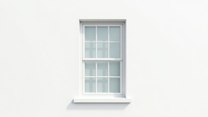 Obraz premium White window on a white wall.