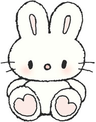 토끼 캐릭터 컬러 손그림 일러스트 © titi.drawing