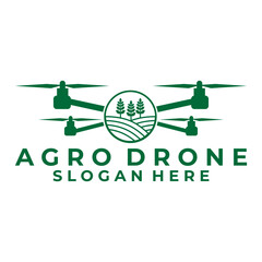 Drone Farm logo design vector template. Drone Agriculture tech logo design