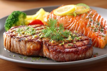 Steak and salmon are clean options on the menu