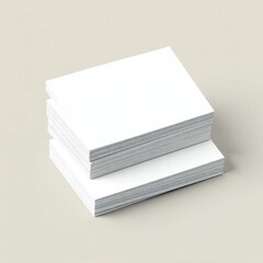 Clean stack of white paper sheets on a neutral background