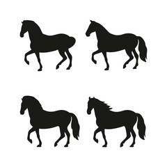 Horse silhouette, animal clipart, jumping horse
