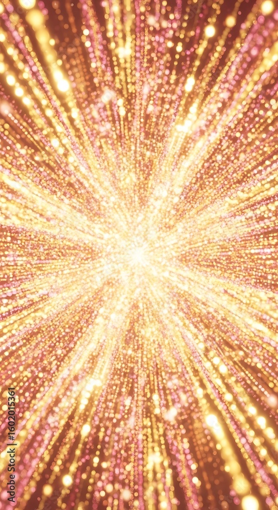 Poster golden explosion of light particles creating a mesmerizing abstract background illumination