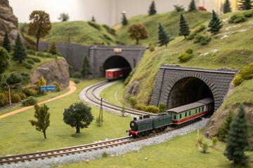 Obraz premium Model Train Landscape Setup