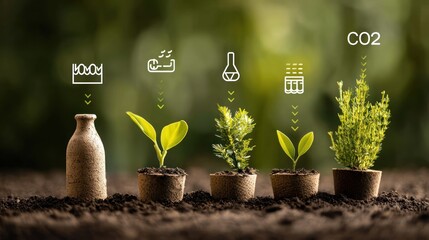 Eco-Growth Cycle: The captivating process of plant life showcases the beauty of natural growth through a series of visual steps, emphasizing the cycle of life and its contribution to the environment.