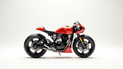 Fototapeta premium Red motorcycle in a setting.