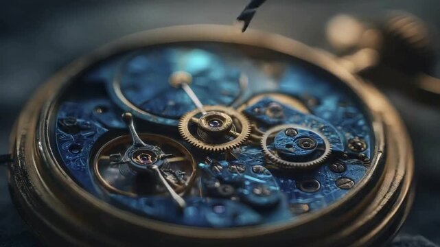 Precision Clockwork Intricate Detail of a Vintage Watch Mechanism