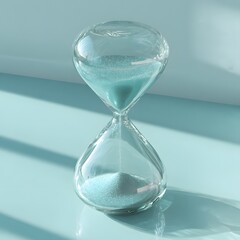 Hourglass time management concept sand timer countdown deadline turquoise