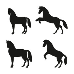 Horse silhouette, animal clipart, jumping horse