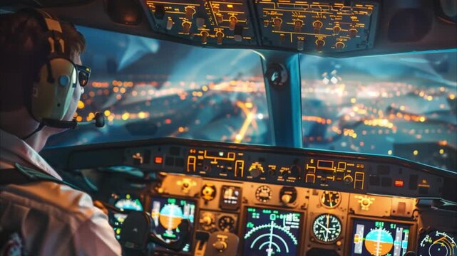 Commercial pilot in cockpit 4K Videos