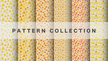 Triangle in watercolor style, 6 pattern data sets, yellow

