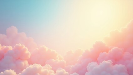 Pastel cloudscape bathed in soft sunlight.