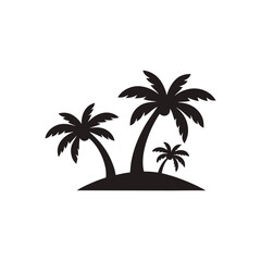 Palm tree silhouette, summer, Beach palm tree