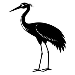 heron on a white background