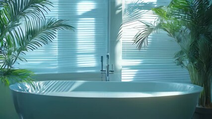Video showcasing a brand-new luxurious bathtub with elegant design and premium features, perfect for a relaxing and upscale bathing experience