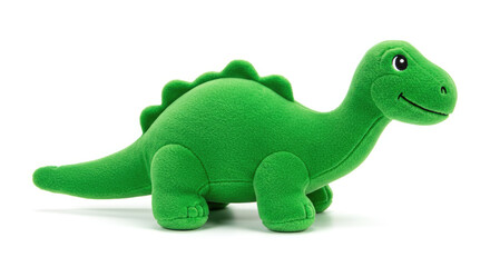 Fototapeta premium Green Dinosaur Plush Toy Isolated.