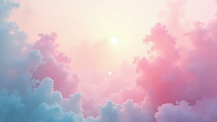 Pastel-colored cloudscape at sunrise or sunset.