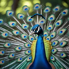 Peacock feather close up
