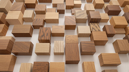 Abstract wood block pattern