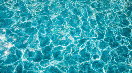 Fototapeta premium Ripple effect on turquoise swimming pool water background