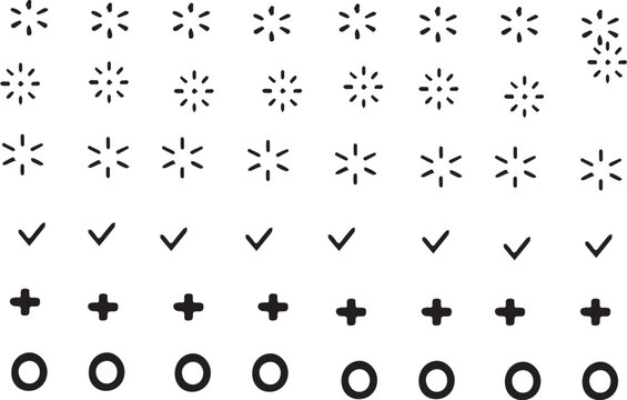 black and white icons set