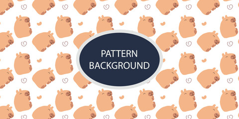 Childish Babies Pattern Animal head background. animal heads cartoon background for baby textile, wrapping paper, wallpaper, fabric and more. Vector illustration